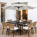 AreShark 10ft 2 Tiers Patio Umbrella - Outdoor Umbrella Waterproof UV Protection, Market Table Umbrella w/Push Button Tilt&Crank for Pool, Porch, Garden(Ivory)