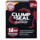 ARM & HAMMER Clump & Seal Platinum Cat Litter, Multi-Cat, 14-Day Odor Control, Rock-Hard Clumps, 37 lbs – Powerful Odor Eliminator with Baking Soda