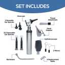 Zyrev Otoscope Oph Diagnostic Set - 36 Piece Medical and Nursing Student Otoscope/Opthalmoscope Diagnostic Kit - with Leather Case for Educational and Professional Settings (Regular)