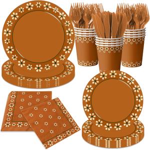 Platos De Barro Mexicanos Paper PlatesMexica Party Decoration Mexican Cups Napkins for Mexican Theme Party Decorations,Servrs 24