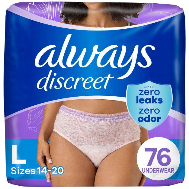 Always Discreet Adult Postpartum Incontinence Underwear for Women - Maximum Protection, Large
