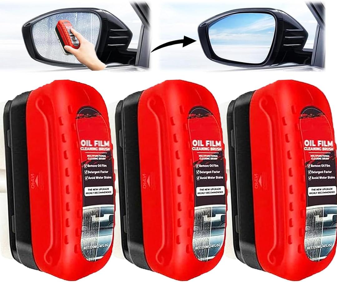 Clear Vision Windshield Cleaner Clearvision Glass Cleaner Clear Vision Glass Cleaner Automotive Oil Film Cleaning Brush Windshield Oil Film Remover Improving Windshield Clarity & Visibility