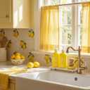 Yellow Kitchen Decor, 5 Pcs Hands Dishes Soap Dispenser Set Comes with Ceramic Brush Tray, Instant Dry Tray, and Dish Scrub Brush, Suitable for Kitchen Accessories (Word)