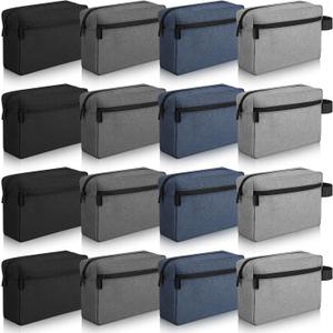 Paterr 16 Pcs Travel Toiletry Bag for Women Men Large Water Resistant Shaving Bag Hanging Cosmetic Bag with Handle and Divider Storage Travel Pouch Case for Cosmetics Toiletries Accessories, 4 Colors (main black, dark blue, dark grey, grey)