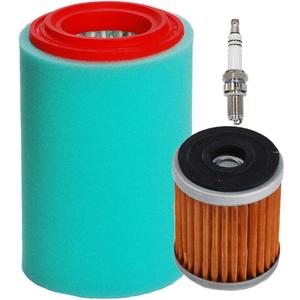 HIFROM Air Filter Cleaner with Oil Filter Spark Plug Tune Up kit Replacement for Yamaha Big Bear 400 YFM400 YFM400FB Replaces 1P0-E4450-00-00 4XE-E4450-00-00 1UY134400100 1UY1344002 1UY134400200