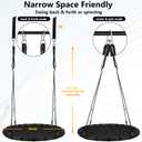 Tree Swing with PP Mat - Durable, Safe, and Easy to Install,Black Outdoor Saucer Swing,Flying Saucer Circle Swing for Yard Garden Playground Park (40 inches Diameter+Extra Straps)