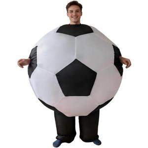 Inflatable Soccer Ball Costume for Adults, Blow Up Football Bodysuit for Sports Themed Party, Carnival, Halloween, Holiday Events
