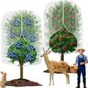 2 Pack Large Fruit Trees Netting 8ftx10ft with Zipper&Drawstring Garden Birds Net Mesh Insect Netting Plant Covers Protection Bags for Blueberry Bushes Shrubs Vegetables Flowers Herbs
