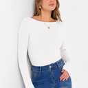 ANRABESS Women's Boat Neck Long Sleeve Shirts Rib Knit Slim Fitting Tops Basic Tees 2026 Casual Comfy Fall Outfits Clothes White X-Large