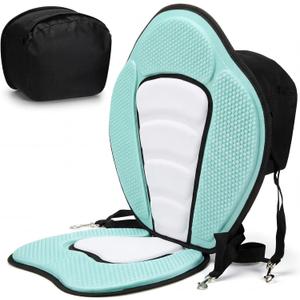 Vinsot Kayak Seat Cushion Universal Paddle Board Seat with Back Support Adjustable Non Slip Boat Chair Seats with 4 Straps and Storage Bag for Kayak Boat Sup Canoe, about 12 x 15.75 x 18 inches/30.48 x 40.01 x 45.72
