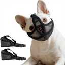 Short Snout Dog Muzzle for French Bulldog, Pug, English Bulldog, Soft Mesh Breathable Muzzle, Anti Biting Chewing Barking, Adjustable Pet Muzzle for Medium Dogs M