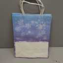 ReliThick 30 Pcs Snowflake Paper Bags Iced Candy Treat Goodie Gift Bags with Handle Blue and Purple Party Favors for Princess Holiday Birthday Wonderland Party Supplies (8.27 x 10.63 x 4.33 inches)