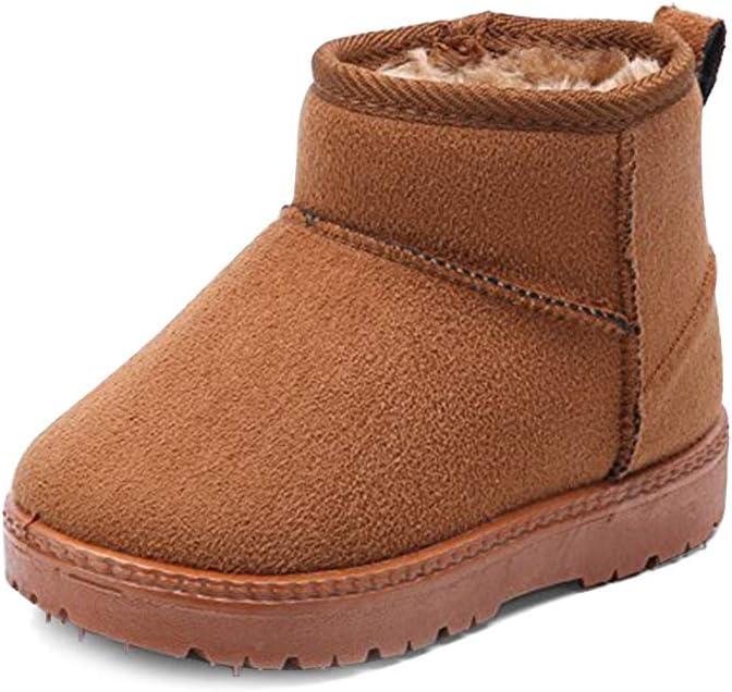 MK MATT KEELY Winter Boots Boys Girls Soft Warm Shoes Toddler Black Snow Boots (Toddler/Little Kid) (8.5 Toddler, Khaki)