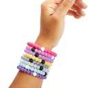 FROG SAC 8 Beaded Bracelets for Girls, Silicone Bracelet Pack for Kids, Cute Bead Bracelets, VSCO Girl Birthday Party Favors for Teens