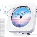 MICOCIOUS Bluetooth Portable Home CD Music Player with Remote Control, Timer, Built-in Speakers and LED Display - FM Radio Boombox (White)