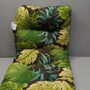 Pillow Perfect Tropic Botanical Indoor/Outdoor Tufted Wicker Loveseat Cushion, 1 Count, 19" x 44", Green Tropique Peridot