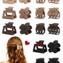 16 PCS Small Hair Clips for Women & Girls, Durable Matte Claw Clips for Thin Hair, Strong Hold NonSlip Medium Hair Claw Clips, Mini Hair Clips, Cute Hair Accessories, 4 Shapes Gifts Holiday (Neutral)