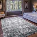 Area Rug 57, Vintage Boho Rug,Ultra-Soft Low Pile, Washable, Non Slip,Stain Resistant Printed Carpet for Living Room Bedrooms Playroom Office Kitchen, Dark Stone