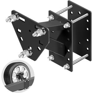 Trailer Spare Tire Mount,3-Nuts Design Spare Tire Mount for Utility Trailer,Upgrade Spare Tire Carrier Fits 4 & 5 & 6 Lugs Wheels on 4",4.25",4.5", 4.75", 5",5.3" ,5.32"and 5.5" Diameter Hole Pattern
