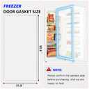 Upgraded 5304507199 Freezer Door Gasket Compatible with Frigidaire Kenmore Crosley and Gibson Upright Freezer, 216522313 216522312 Freezer Door Seal Part Replaces 216522362 5304507208