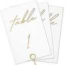 Twistionery Wedding Table Numbers - Gold Table Numbers for Wedding Reception - Table Number Cards - Table Wedding Number Cards - Table Numbers 1-30 - 4x6 inches