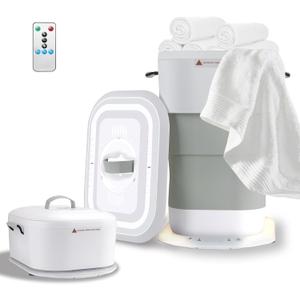 LIONROGE 27L Upgrade Foldable Towel Warmer for Bathroom with Handle- Heated Towel Warmers Bucket with Time Setting, Auto Shut Off,Fits Up to Two 40"X70" Oversized Towels, Bathrobes, Blankets