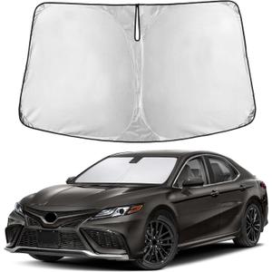 EcoNour Windshield Sunshade Compatible for Toyota Camry 2018-2022 2023 2024, LE, SE, SE Nightshade, XLE, XSE, TRD, Sun Visor for Front Windshield Sun Shade Cover, UV Heat Protector, Car Accessories