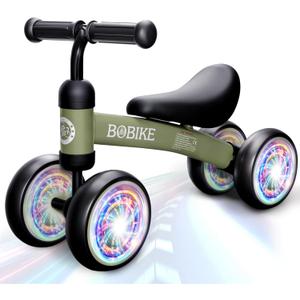 Bobike Baby Balance Bike Toys for 12-36 Months Kids Toy Boy and Girls Gifts Toddler Best First Birthday Gift Children Walker No Pedal Infant 4 Wheels Bicycle (Green)