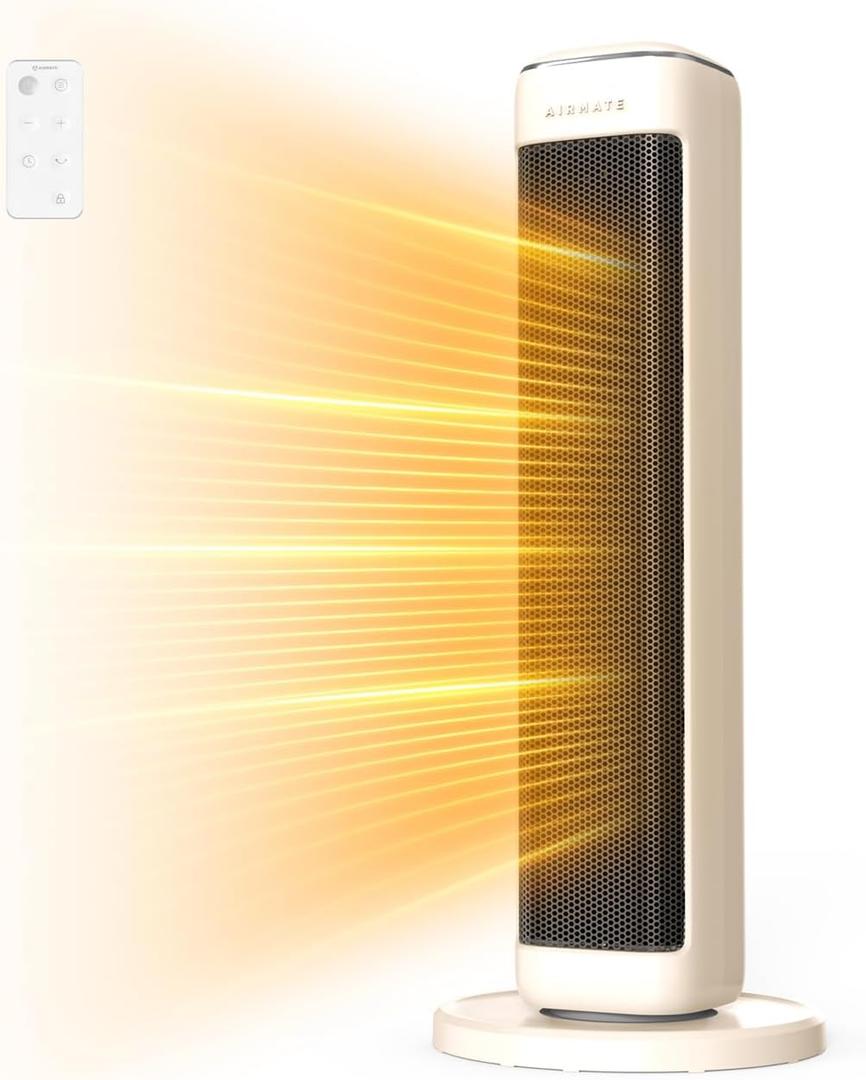 25" Space Heaters For Indoor Use Large Room, Electric Heaters For Indoor Use with Thermostat, Oscillating Room Heaters with Timer, Remote Control, Overheat Protection Tower Heater for Bedroom