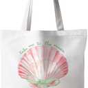 Beach Ocean Tote Bags, Summer Gifts for Women, Summer Preppy Seashell Shopping Bags, Beach Ocean Room Decor