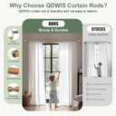 QDWIS Wood Curtain Rods for Windows 48 to 84 Inch,1'' Diameter Drapery Rods with Imitation Wood Grain Leaf Pattern Finials,Boho Adjustable Heavy Duty Curtain Rods Set,36-88'',Color:Natural Wood