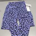 Sunzfly Invisible Butt Scrunch Workout Leggings with Pockets for Women, No Front Seam Gym Yoga Pants with Tummy Control (Small, Leopard Periwinkle)