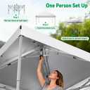 Driftalia 10x10 Pop Up Canopy Tent, Instant Setup Portable Canopy with Carry Bag, 4 Sandbags and 8 Stakes for Outdoor Events, Parties & Camping - White