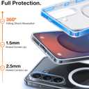 TORRAS Magnetic Shockproof for Samsung Galaxy S26 Plus Case, Fit for MagSafe,12FT Military Grade Protection, Anti-Yellowing Slim Magnetic for Samsung S26+ 6.7'' 5G Phone Case 6.7", Diamond Clear