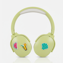 Icon Headphones. Comfortable Padding. High-Quality Sound. Cute Icon Feature. Green