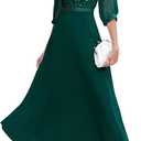 Wedtrend Women's Sequin Dresses Sparkly Glitter Dress Split Sleeves Formal Dresses Maxi Evening Dress (Green, S)