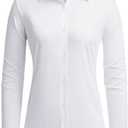 siliteelon Button Down Shirts for Women Stain Shield Long Sleeve Dress Shirts Wrinkle-Free Collared Work Office Blouses, Size M