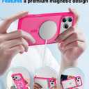3 x Magnetic for iPhone 17 Pro Max Case, [Anti-Slip] [Military-Grade Drop Protection] [Camera Protection] Skin-Friendly Slim Matte Shockproof Protective Case for iPhone 17 Pro Max, Hot Pink