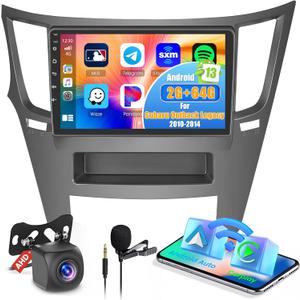 2G+64G Android 13 Stereo for Subaru Legacy Outback 2010-2014 with Wireless Car Play Android Auto Mirror Link, 9 Inch Touchscreen Android Head Unit with GPS RDS SWC
