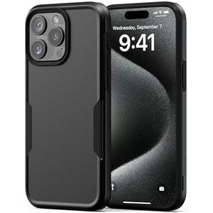 NTG【2023 New Designed for iPhone 15 Pro Max Case, Heavy-Duty Tough Slim Shockproof [2 Layer Structure][Military Grade Protection] Phone Case for iPhone 15 Pro Max(6.7 Inch), Black