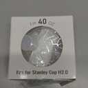 40 OZ Tumbler Lid Replacement Fit for Stanley Cup|Cost-effective replacement lids for damaged or lost Stanley cup accessories|BPA-Free|1 Trial Kit(White,Opal)