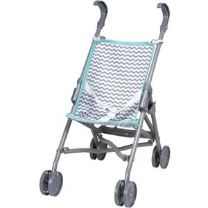 Adora Realistic and Creative Zig Zag Baby Doll Stroller with Fun Design, Adjustable Sun Cover; Doll Accessory Storage and Removable Stroller Seat That fits Dolls up to 18-inches - Small (Grey)