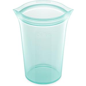 Zip Top Reusable Food Storage Bags | Large Cup [Teal] | Silicone Meal Prep Container | Microwave, Dishwasher and Freezer Safe | Made in the USA