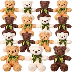 HyDren 15 Pieces Plush Stuffed Bears 10 Inch Cute Soft Stuffed Animal Bear Toy with Bow Tie for Graduation Baby Shower Birthday Party Gift Favors(Golden, Brown, White) HyDren 15 Pieces Plush Stuffed Bears 10 Inch Cute Soft Stuffed Animal Bear Toy with Bow Tie for Graduation Baby Shower Birthday Party Gift Favors(Golden, Brown, White)
