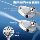 Shower Head with handheld, 10 spray, Magnetic Shower Head, High Pressure Handheld Shower Head, Adjustable Bracket, Built-in Pause Mode & Power Wash, Showerhead with 60" LeakProof Hose, 1.8 GPM