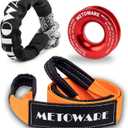 METOWARE Snatch Block Ring, Winch Pulley with 1/2'' Soft Shackle, 3" X 8' Tree Saver Strap Recovery Kit for Off-Road Sailing UTV, ATV, Trucks