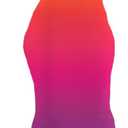 PINSV Women Summer Long Dress Casual Slip Sexy Sleeveless Bodycon Maxi Dresses for Women Multicolor Gradient L