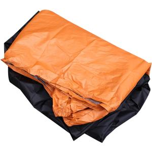Motorcycle Cover XXL with UV Protection and Full Elastic Fit Polyester Rain and Sun Block for Motorbike ATV Scooter Black and Orange Weatherproof Protector with Storage Pouch