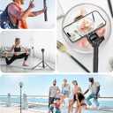 71''/180cm Extendable Phone Tripod Aluminum, Portable Stand for Video Recording, Travel Tripod for iPhone/Cell Phone/Camera Video Light, Compatible with Smartphones, DSLR