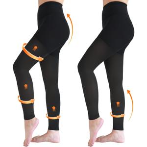 2 Pairs 20-30mmHg Compression Pantyhose for Women, Medical Graduated Compression Stockings Leggings Footless Support Compression Tights for Varicose Veins, Swelling, Edema (Large)